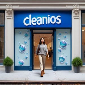 best carpet cleaning solutions-image of a women leaving the Cleanios building 