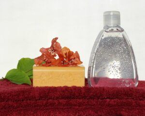 Hand Sanitizer for Commercial Use-image of a some orange soap and hand sanitizer 